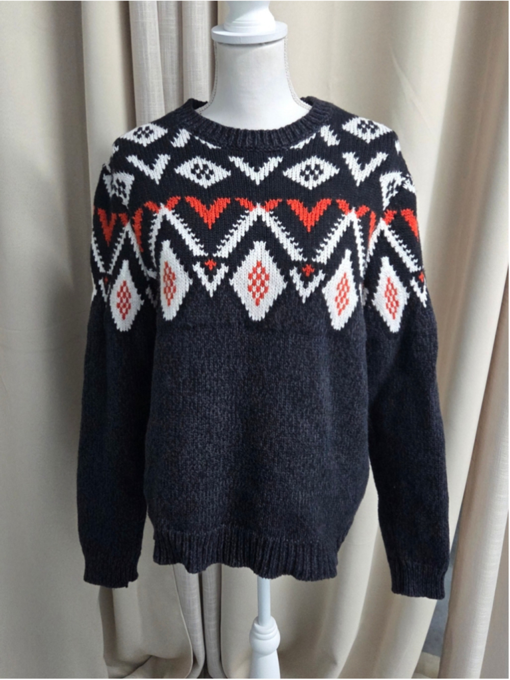 Lucky Brand Men's Crewneck Sweater Size M Fair Isle Grandpacore Cabincore